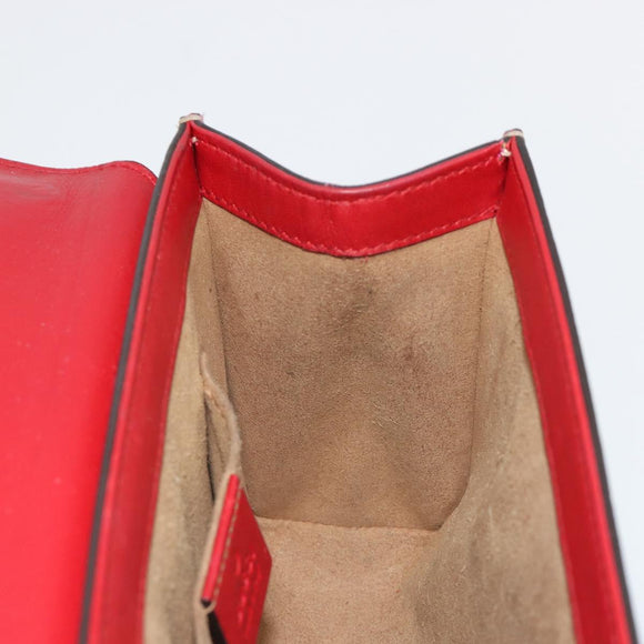GUCCI GG Supreme Chain Shoulder Bag PVC Red Gold 409487 Auth ka4469