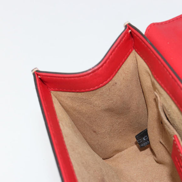 GUCCI GG Supreme Chain Shoulder Bag PVC Red Gold 409487 Auth ka4469