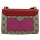GUCCI GG Supreme Chain Shoulder Bag PVC Red Gold 409487 Auth ka4469-3