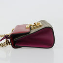 GUCCI GG Supreme Chain Shoulder Bag PVC Red Gold 409487 Auth ka4469-5