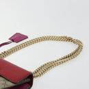 GUCCI GG Supreme Chain Shoulder Bag PVC Red Gold 409487 Auth ka4469-8
