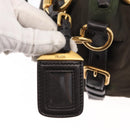 PRADA Hand Bag Nylon 2way Khaki Gold Auth ka447-20