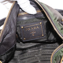 PRADA Hand Bag Nylon 2way Khaki Gold Auth ka447-21