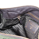 PRADA Hand Bag Nylon 2way Khaki Gold Auth ka447-24
