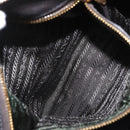 PRADA Hand Bag Nylon 2way Khaki Gold Auth ka447-25