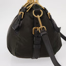 PRADA Hand Bag Nylon 2way Khaki Gold Auth ka447-4