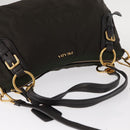 PRADA Hand Bag Nylon 2way Khaki Gold Auth ka447-6