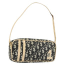 Christian Dior Trotter Canvas Accessory Pouch PVC Black Silver Auth ka4470A-1