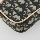 Christian Dior Trotter Canvas Accessory Pouch PVC Black Silver Auth ka4470A-15