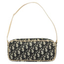 Christian Dior Trotter Canvas Accessory Pouch PVC Black Silver Auth ka4470A-3
