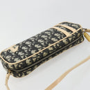 Christian Dior Trotter Canvas Accessory Pouch PVC Black Silver Auth ka4470A-6