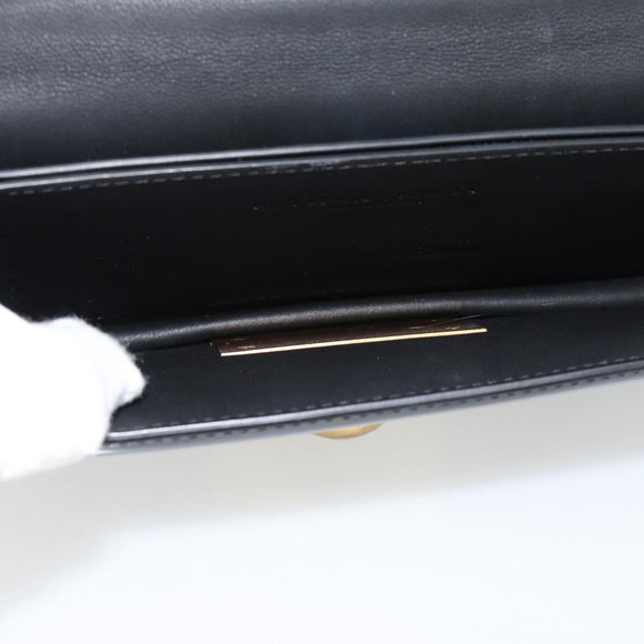 BOTTEGA VENETA Umhängetasche Leder Schwarz Gold Auth ka4471