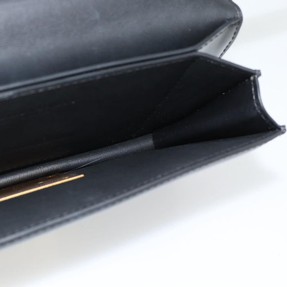 BOTTEGA VENETA Umhängetasche Leder Schwarz Gold Auth ka4471