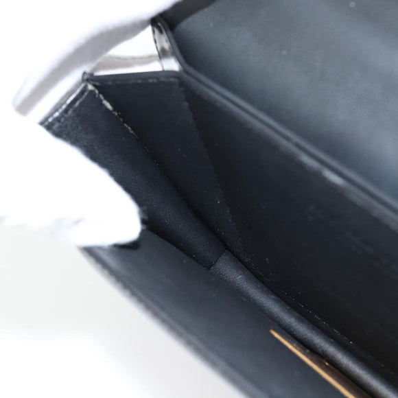 BOTTEGA VENETA Umhängetasche Leder Schwarz Gold Auth ka4471