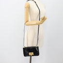 BOTTEGA VENETA Umhängetasche Leder Schwarz Gold Auth ka4471-23