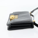 BOTTEGA VENETA Umhängetasche Leder Schwarz Gold Auth ka4471-4