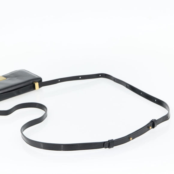 BOTTEGA VENETA Umhängetasche Leder Schwarz Gold Auth ka4471