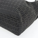 FENDI Zucchino Canvas Hand Bag Black Silver Auth ka4472-9