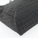 FENDI Zucchino Canvas Hand Bag Black Silver Auth ka4472-14