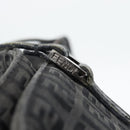 FENDI Zucchino Canvas Hand Bag Black Silver Auth ka4472-10