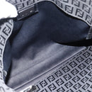 FENDI Zucchino Canvas Hand Bag Black Silver Auth ka4472-11