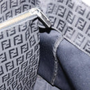 FENDI Zucchino Canvas Hand Bag Black Silver Auth ka4472-19