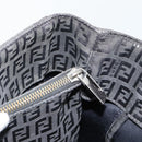 FENDI Zucchino Canvas Hand Bag Black Silver Auth ka4472-20