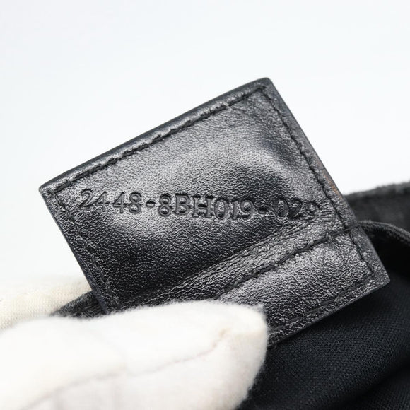 FENDI Zucchino Canvas Hand Bag Black Silver Auth ka4472
