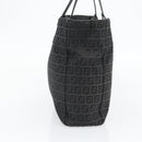FENDI Zucchino Canvas Hand Bag Black Silver Auth ka4472-3