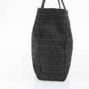 FENDI Zucchino Canvas Hand Bag Black Silver Auth ka4472-4