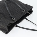 FENDI Zucchino Canvas Hand Bag Black Silver Auth ka4472-6