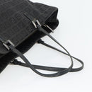 FENDI Zucchino Canvas Hand Bag Black Silver Auth ka4472-7