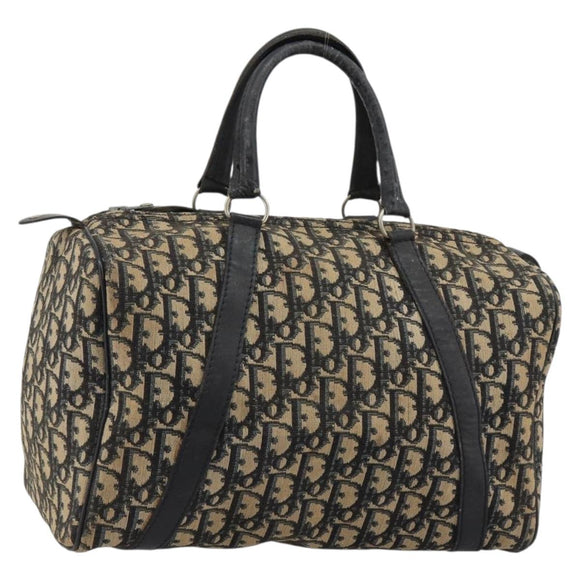 Christian Dior Trotter Canvas Hand Bag Navy Silver Auth ka4475