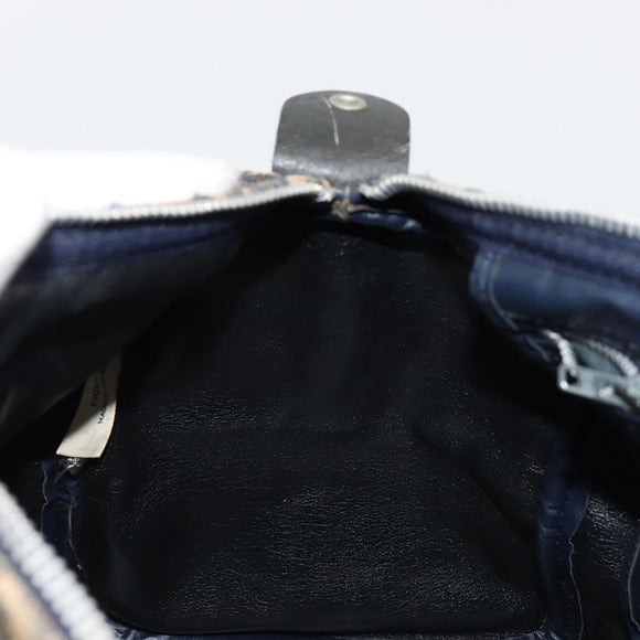 Christian Dior Trotter Canvas Hand Bag Navy Silver Auth ka4475