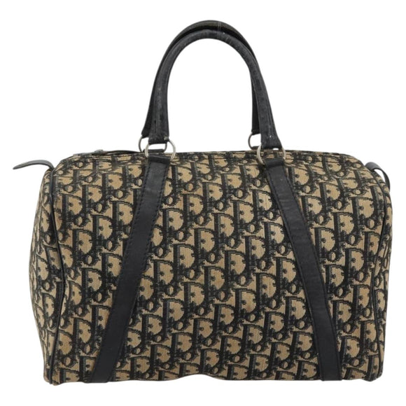 Christian Dior Trotter Canvas Hand Bag Navy Silver Auth ka4475