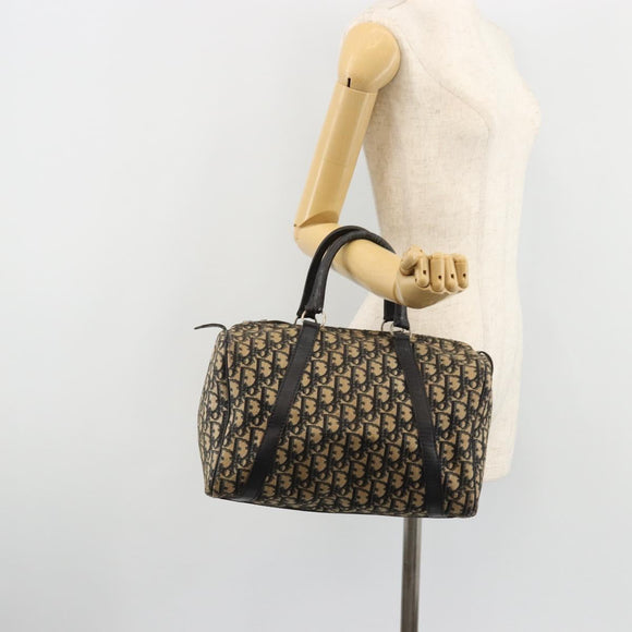 Christian Dior Trotter Canvas Hand Bag Navy Silver Auth ka4475