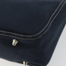 FENDI Hand Bag Canvas Navy Silver Auth ka4476A-15