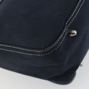 FENDI Hand Bag Canvas Navy Silver Auth ka4476A-16