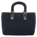 FENDI Hand Bag Canvas Navy Silver Auth ka4476A-2