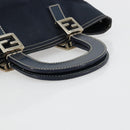 FENDI Hand Bag Canvas Navy Silver Auth ka4476A-7