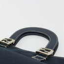 FENDI Hand Bag Canvas Navy Silver Auth ka4476A-8