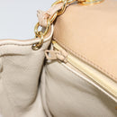 CHANEL Matelasse Chain Shoulder Bag Lamb Skin Beige Gold CC Auth ka4478V-19