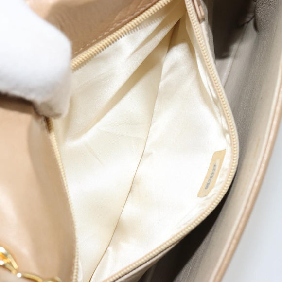 CHANEL Matelasse Chain Shoulder Bag Lamb Skin Beige Gold CC Auth ka4478V