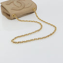 CHANEL Matelasse Chain Shoulder Bag Lamb Skin Beige Gold CC Auth ka4478V-7