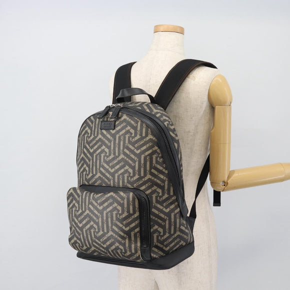 GUCCI GG Supreme Caleido Backpack PVC Beige Silver 406370 Auth ka4479