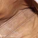 LOEWE Anagram Hand Bag Suede Leather Beige Gold Auth ka4480-11