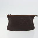 LOEWE Anagram Hand Bag Suede Leather Beige Gold Auth ka4480-12