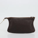 LOEWE Anagram Hand Bag Suede Leather Beige Gold Auth ka4480-19