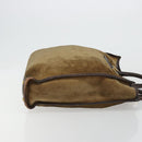LOEWE Anagram Hand Bag Suede Leather Beige Gold Auth ka4480-3