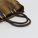 LOEWE Anagram Hand Bag Suede Leather Beige Gold Auth ka4480-7